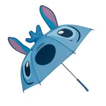 Guarda Chuva Infantil Stitch Com Orelhinha 3D Azul Disney
