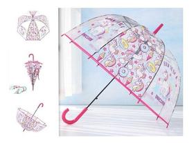 Guarda Chuva Infantil Transparente Desenho Unicórnio 885