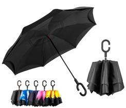 Guarda-chuva Invertido LANBRELLA - Dupla Camada, Anti-Gotas, Preto