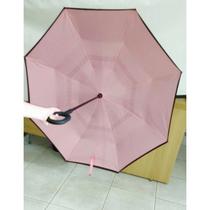 Guarda Chuva Invertido Original EUA Alta Qualidade - Rosa Bebê - Tamanho G - 105cm