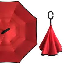 Guarda-chuva Invertido Reforçado Alça C Prático Proteção UV 105cm Abertura Reversa Secagem rápida 8 hastes Carro Cidade