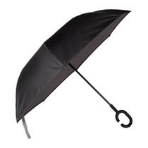 Guarda Chuva Invertido Tecido Duplo Preto com Cinza Mor