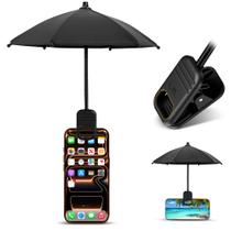 Guarda-chuva Kiorafoto 22 cm para celular proteção solar preta Guarda-chuva Kiorafoto 22 cm para celular proteção solar preta