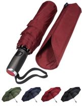 Guarda-chuva LifeTek Traveler 42 FX1 Compact Windproof 42 polegadas vermelho