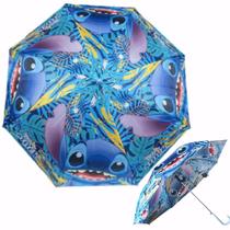 Guarda Chuva Lilo e Stitch Azul Infantil Automático Disney