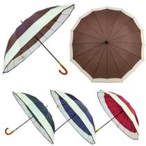 Guarda Chuva Liso Grande Automático Colorida Sombrinha Reforçada Para o Dia a Dia
