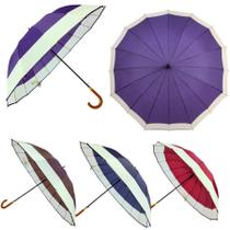 Guarda Chuva Liso Grande Automático Colorida Sombrinha Reforçada Para o Dia a Dia