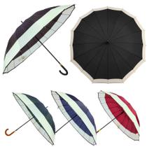 Guarda Chuva Liso Grande Automático Colorida Sombrinha Reforçada Para o Dia a Dia