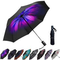 Guarda-chuva LLANxiry Compact Travel Windproof Windproof Orchid
