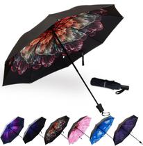 Guarda-chuva LLANxiry Small Compact Travel Windproof Rose