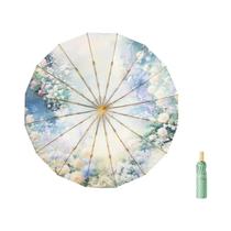 Guarda-chuva Manual Feminino De 16 Varetas Com Proteção UV, Dupla Função Para Sol E Chuva