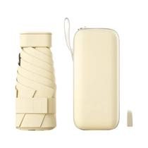 Guarda-chuva Mini Dobrável UPF50+ De Vinil, Pequeno E Portátil Para Viagem, Proteção Ultravioleta