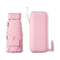 Guarda-chuva Mini Dobrável UPF50+ De Vinil, Pequeno E Portátil Para Viagem, Proteção Ultravioleta