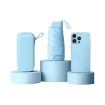 Guarda-chuva Mini Portátil De Dupla Utilização, Proteção Contra Chuva E Sol Para Viagens Ao Ar