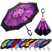 Guarda-chuva MRTLLOA Oversize à prova de vento invertido 125 cm roxo