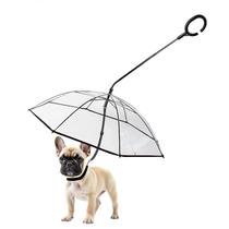 Guarda-chuva para cães Namsan Clear para cães pequenos com coleira ajustável Guarda-chuva para cães Namsan Clear para cães pequenos com coleira ajustável