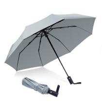 Guarda-chuva pequeno NPCQUN Travel Essentials cinza à prova de vento Guarda-chuva pequeno NPCQUN Travel Essentials cinza à prova de vento