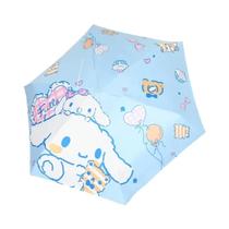 Guarda-chuva Preto Sanrio Cinnamoroll Com Proteção UV, Protetor Solar, Dobrável, Automático, Tecido