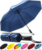 Guarda-chuva Rain-Mate Compact Travel à prova de vento 9 costelas 107 cm