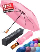 Guarda-chuva Raintrend Windproof Rain Grande com dossel duplo rosa