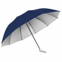 Guarda-Chuva Reforçado Azul Escuro Liso com Capa L&Q 140x70cm