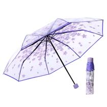 Guarda Chuva Romântico Dobrável Transparente Sakura Flor Cerejeira - Casamento Viagem Presente