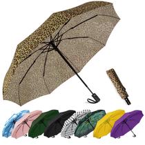 Guarda-chuva SIEPASA Windproof Travel Compact Automatic Leopard