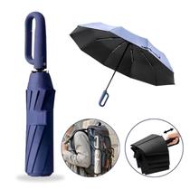 Guarda Chuva Sombrinha Abre Fecha Automática Vareta Dupla Reforçada UV Cabo Com Gancho Fivela - - Preto Guarda Chuva Sombrinha Abre Fecha Automática Vareta Dupla Reforçada UV Cabo Com Gancho Fivela - - Preto