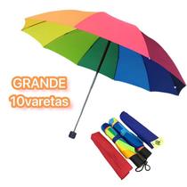 Guarda-Chuva sombrinha Arco-Íris Grande, Reforçado, Manual e Compacto para Bolsa