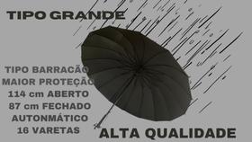 Guarda Chuva Sombrinha Automático 16 Varetas Preto 114 cm Guarda Chuva Sombrinha Automático 16 Varetas Preto 114 cm