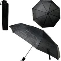 Guarda chuva sombrinha de poliester manual retratil preto 8 varetas cabo reto 106cm de ø