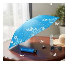 Guarda Chuva Sombrinha Dobravel Forte Com Uv Protetor Solar Azul Bolinhas Guarda Chuva Sombrinha Dobravel Forte Com Uv Protetor Solar Azul Bolinhas