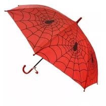 Guarda Chuva Sombrinha Infantil Aranha Vermelho C/ Apito