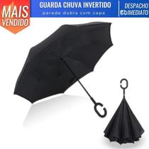 Guarda Chuva Sombrinha Invertido 57cm Manual Cabo Curvado Capa Protetora - Dagia Importação