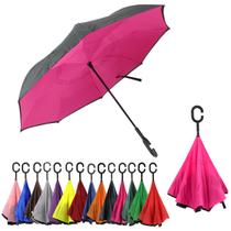 Guarda Chuva Tecido Duplo Contra Vento Reforçado Invertido