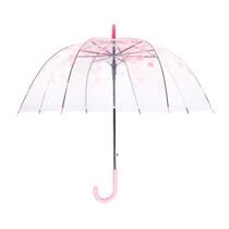 Guarda-chuva ThreeH Elegant Arch à prova de vento transparente rosa