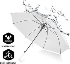 Guarda-chuva transparente, à prova de vento automático (Abrir) - Rhea Pratas e Acessorios