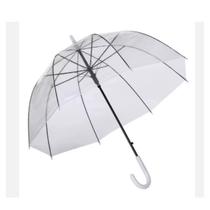 Guarda Chuva Transparente Automático Bengala Adulto Elegante