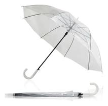 Guarda Chuva Transparente Automático Eventos Decoração Adul. Branco Liso