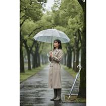 Guarda-Chuva Transparente Automático Grande PVC 86cm Visão C Guarda-Chuva Transparente Automático Grande PVC 86cm Visão C