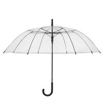 Guarda Chuva Transparente Cabo Preto: 8 Varetas Automático Guarda Chuva Transparente Cabo Preto: 8 Varetas Automático