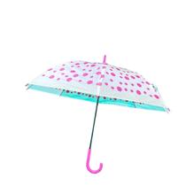 Guarda Chuva transparente de bolinhas automático bengala