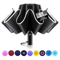 Guarda-chuva Trenovo invertido à prova de vento para viagem com faixa reflexiva