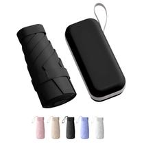 Guarda-chuva Trenovo Travel Mini dobrável compacto com estojo preto Guarda-chuva Trenovo Travel Mini dobrável compacto com estojo preto