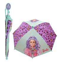 Guarda-chuva U.P.D., INC Barbie e estampa de leopardo para meninas Guarda-chuva U.P.D., INC Barbie e estampa de leopardo para meninas