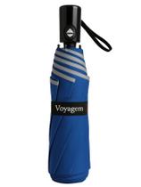Guarda Chuva Voyagem Abre Fecha Automático Fibra 0731L Azul