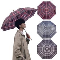 Guarda Chuva Xadrez Reforçado Estampas Coloridas Cabo Reto Dobrável Potátil Guarda Chuva Xadrez Reforçado Estampas Coloridas Cabo Reto Dobrável Potátil