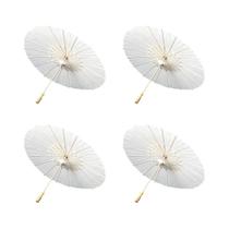 Guarda-chuvas De Papel Branco 1-20 Peças DIY Adereço Para Fotos Cosplay Bambu Para Casamento Festa