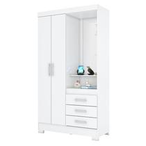 Guarda Roupa 02 portas e 03 Gavetas Pequin B64 Branco - Henn - Briz Guarda Roupa 02 portas e 03 Gavetas Pequin B64 Branco - Henn - Briz
