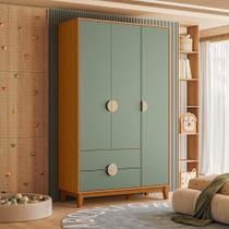 Guarda Roupa 03 Portas e 02 Gavetas Kid Cinamomo / Sálvia Guarda Roupa 03 Portas e 02 Gavetas Kid Cinamomo / Sálvia